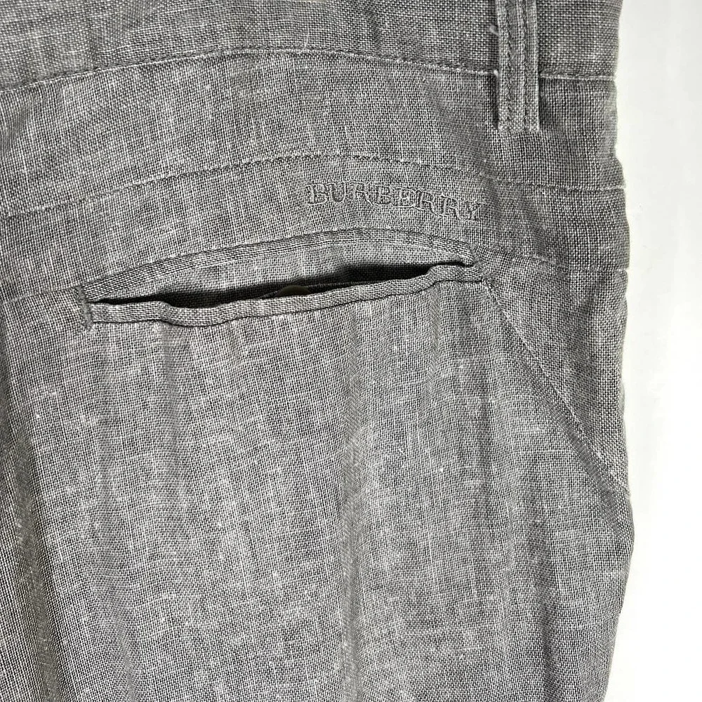 Burberry Brit Men's Straight Leg Dress Pants Size 40 Gray Flat Front Breathable